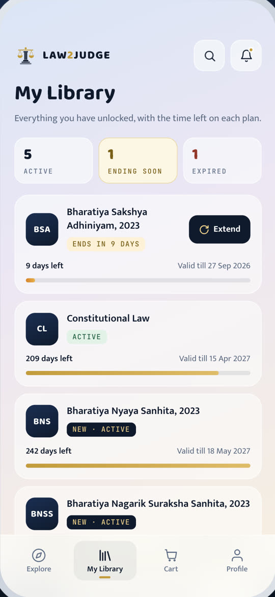 My library screen